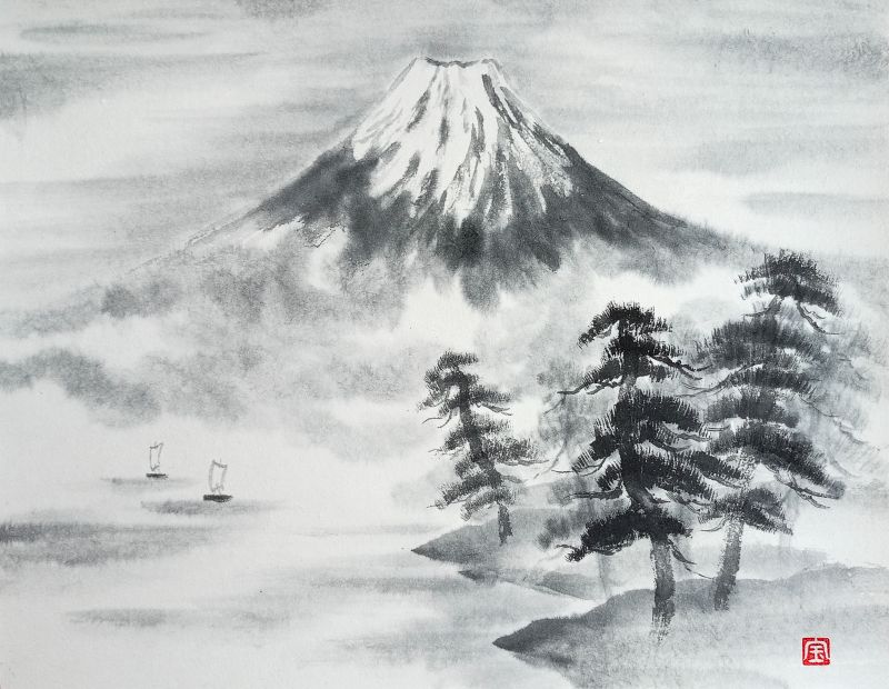 Мастер–класс по японской живописи тушью суми–э «Пейзаж с Фудзи» 22 ноября