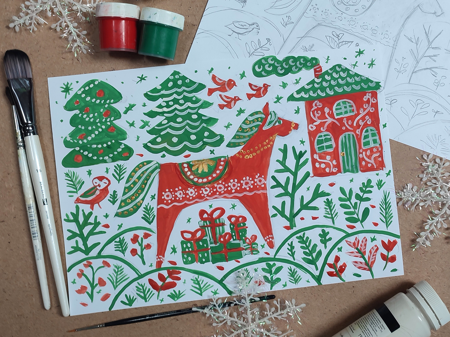 Творческое занятие «Новогодняя открытка. Символ 2026 года — лошадь» 3 января