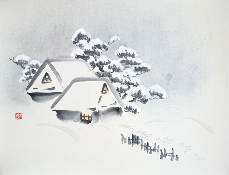 Мастер–класс по японской живописи тушью суми–э «Заснеженные домики» 7 февраля