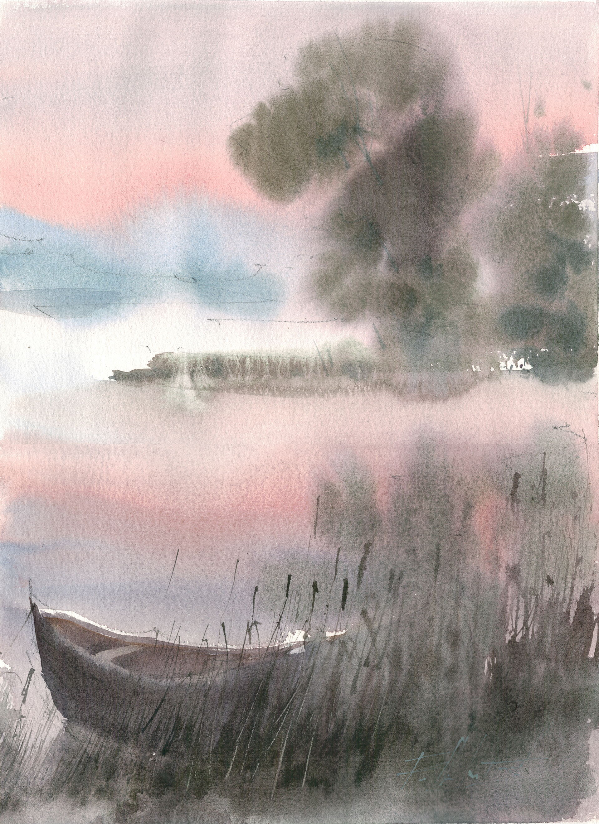 Творческое занятие по акварели «Туманное утро» 26 сентября