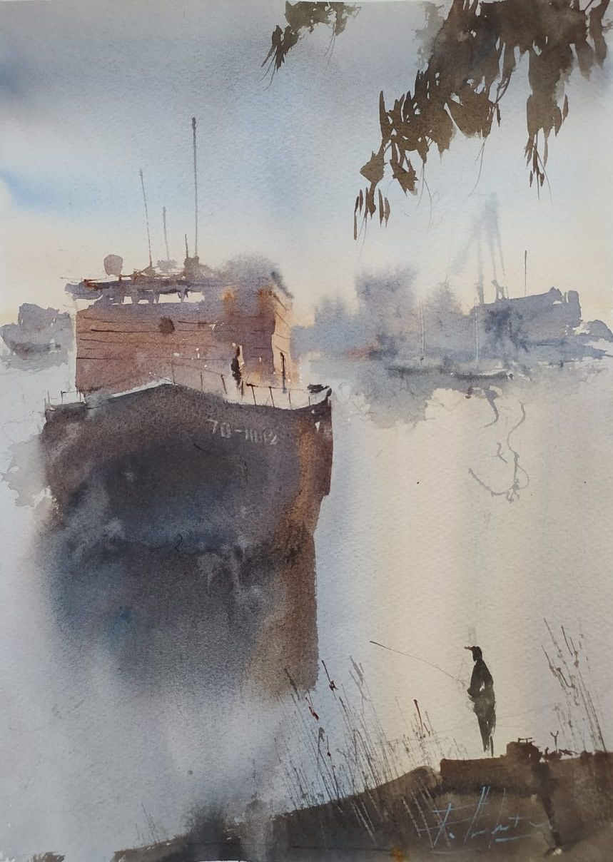 Творческое занятие по акварели «У причала» 8 августа