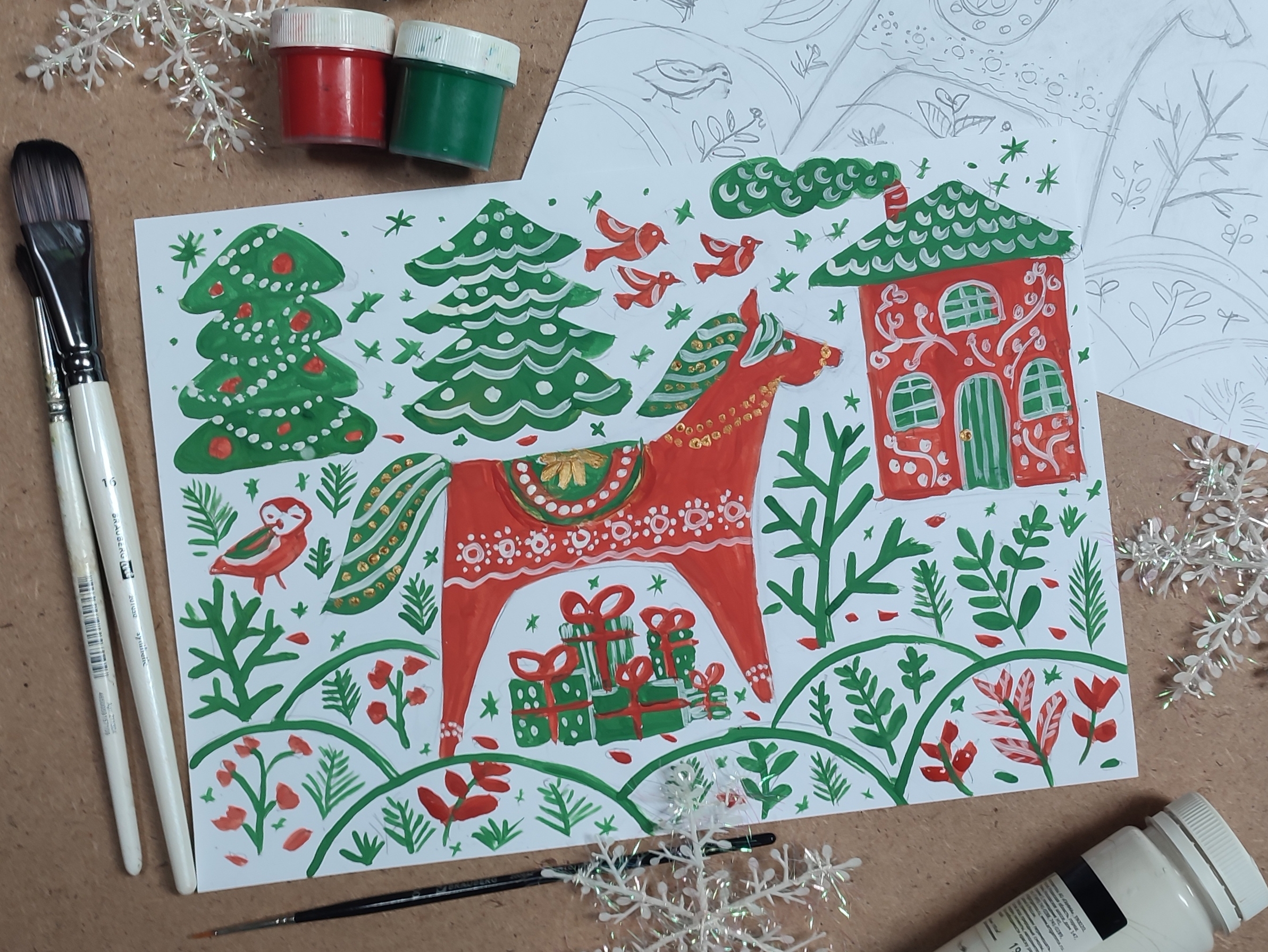 Творческое занятие «Новогодняя открытка. Символ 2026 года — лошадь» 3 января