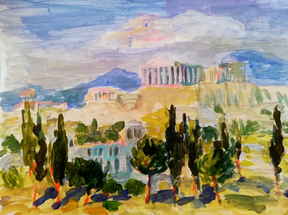 Творческое занятие «Пейзаж с афинским Акрополем» (+5)
