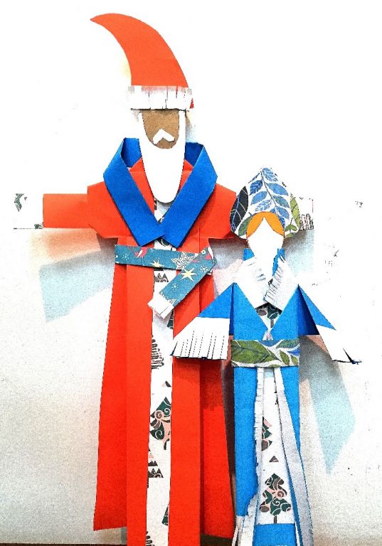 «Японские бумажные куклы»  (Дедушка Мороз и Снегурочка) 